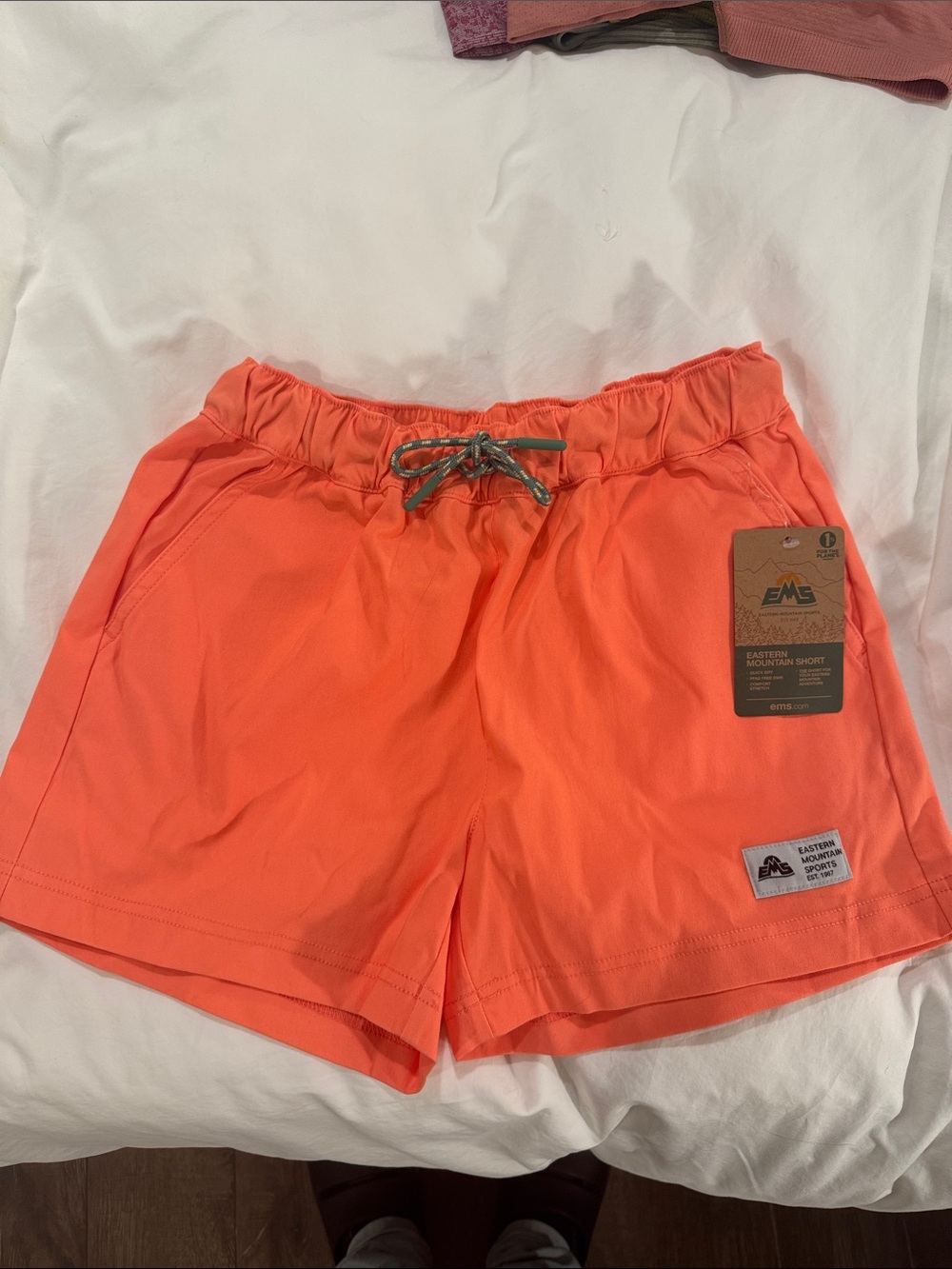 Eastern Mountain Sports Women's Athletic Shorts in Bright Coral